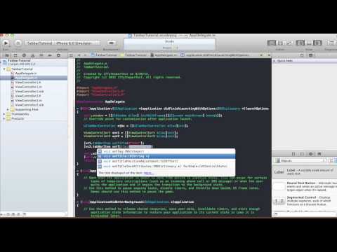 Tabbar Tutorial - Xcode 4.5 - Using Tabbar with XIB
