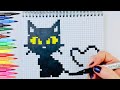 Как Рисовать Кошку 🙀 Рисунки По Клеточкам 😍 How To Draw A Cat Pixel Art.