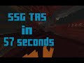 minecraft beaten in 57 seconds without glitches | set seed glitchless tas | bedrock edition