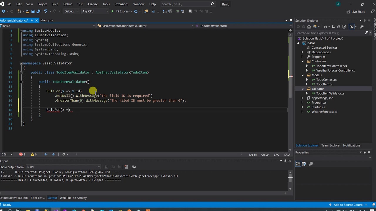 Integration of Fluent Validation - YouTube