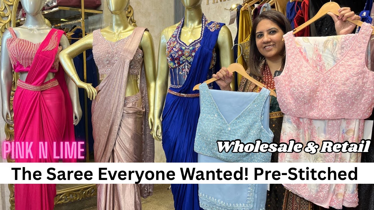 The Saree Everyone Wanted! Pre-Stitched | Designer Blouse | Elegant Drapes by Pink n Lime |