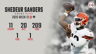 Shedeur Sanders Week 12 Highlights | Every Dropback and Pass vs Raiders