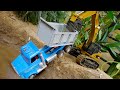 포크레인 덤프트럭 구출놀이 중장비 자동차 장난감 놀이 Excavator Rescue Dump Truck