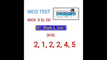 MCQ TEST 501 WEEK 2 UNIT 1