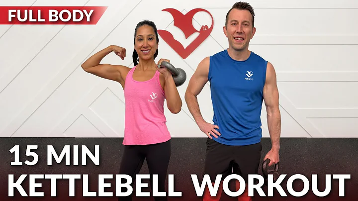 15 Min Full Body Kettlebell Workout for Weight Loss for Women & Men - HIIT No Repeat