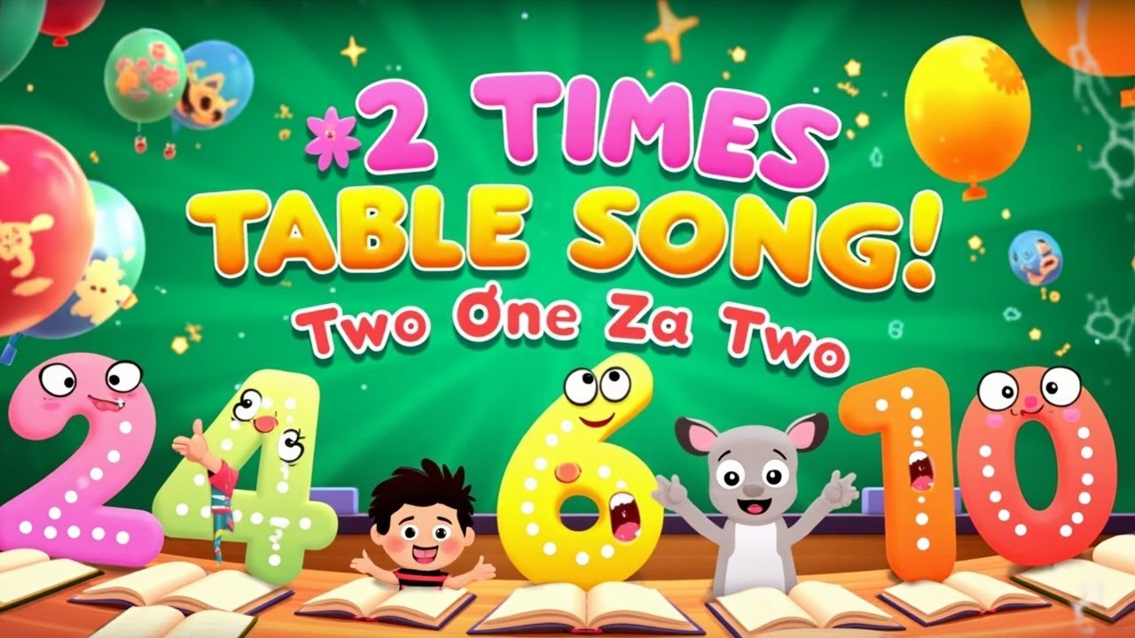 Learn Tables - 2 Table with Fun Rhymes - YouTube