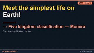 Five kingdom classification — Monera | NEET Class 11 Biology | Synapse