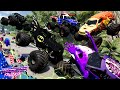 Monster jam insane racing freestyle and high speed jumps 37  beamng drive  grave digger