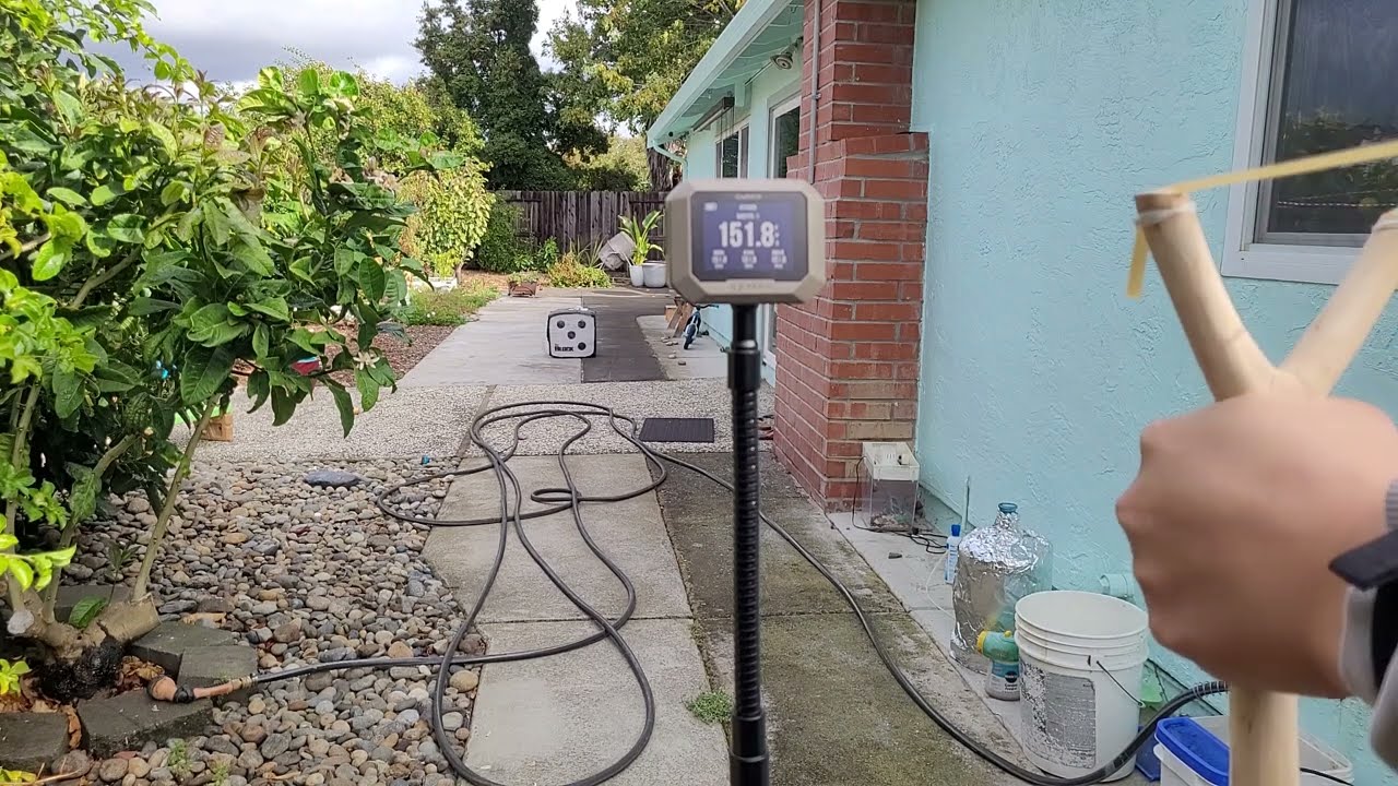 Garmin Xero C1 Pro low velocity testing with slingshot and bow