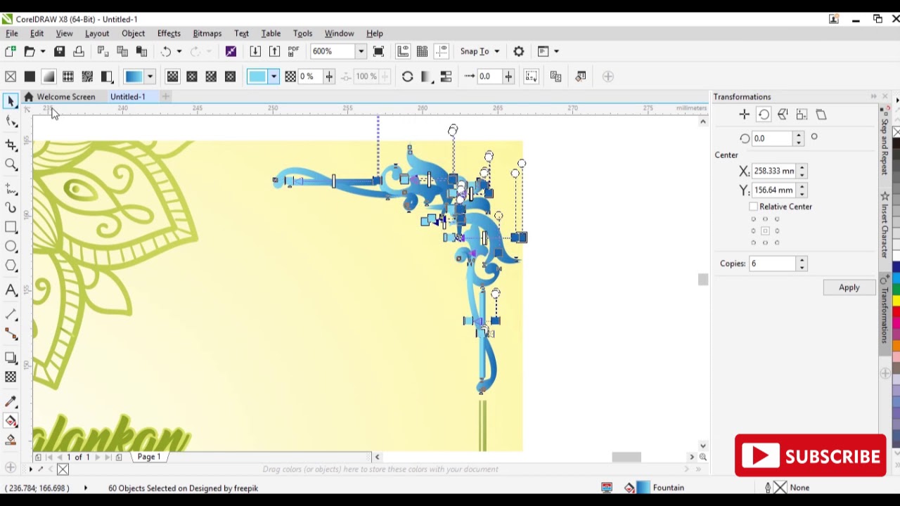 [Tutorial Corel Draw] Cara copy warna gradasi ke objek lain di corel