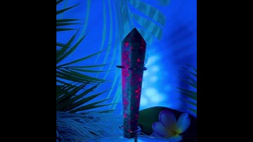 Ruby in Fuchsite UV Reactive Crystal Wand in Stand Generator 206g 138mm