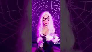 Black Cat Marvel Comics 🔥 #Cosplay Model #Fashion Style #Shorts Trend. Makeup Hair Outfit Movie Fan