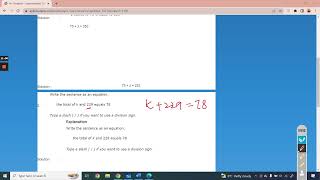 Grade 7: Which x satisfies an equation, Write an equation from words, Model and solve equations