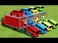 Transporting dodge caravan cars  football balls with isuzu trucks  farming simulator 22