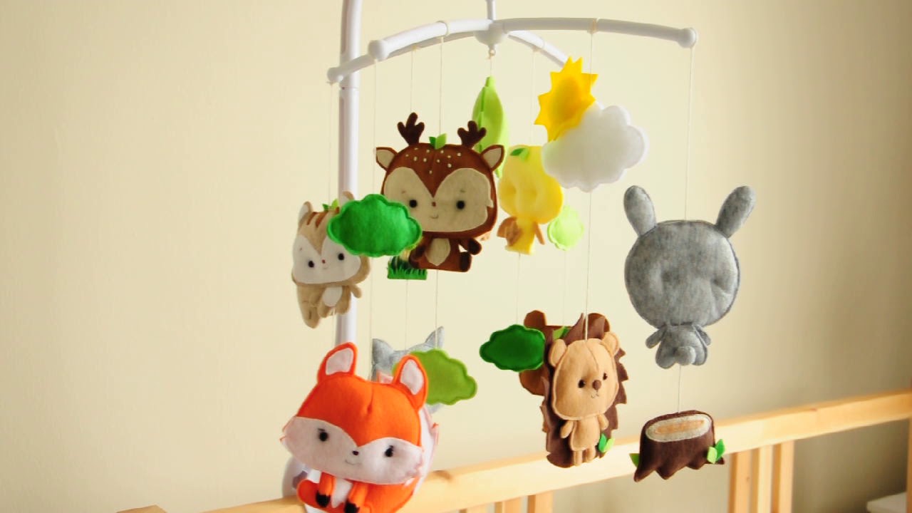Woodland Mobile with rotating music box YouTube