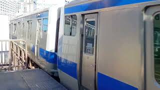 JR東日本E531系0番台水カツK402編成+水カツK463編成1164M東海道線普通品川行き新橋駅(JT02)12時12分到着5分遅れ
