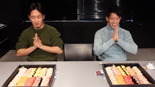 弟と寿司大食い対決してみた