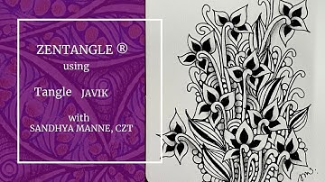 Zentangle® Mini Project with Tangle JAVIK beginners tutorial