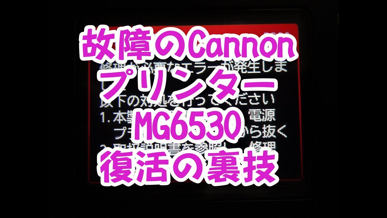 故障したcannonプリンターmg6530を復活の裏技動画 Youtube