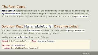 How to Render ng-container *ngTemplateOutlet with Angular Testing Library and MockBuilder