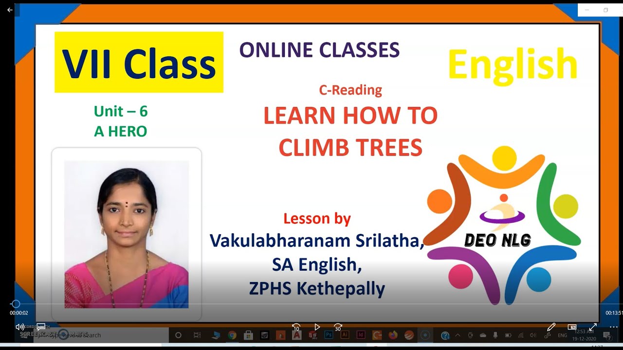7th Class 6th Unit C Reading, Learn how to climb trees - YouTube