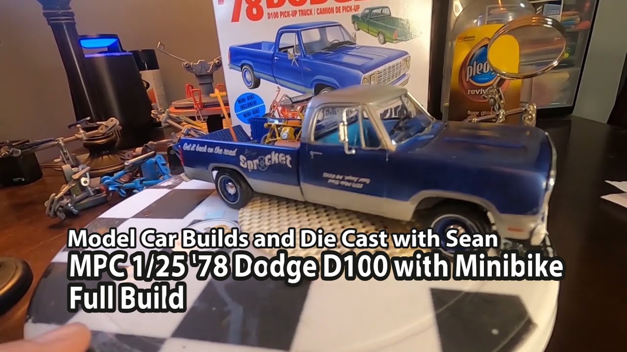 MCB003 MPC 1/25 1978 Dodge D100 Pickup Truck & Mini Bike Full