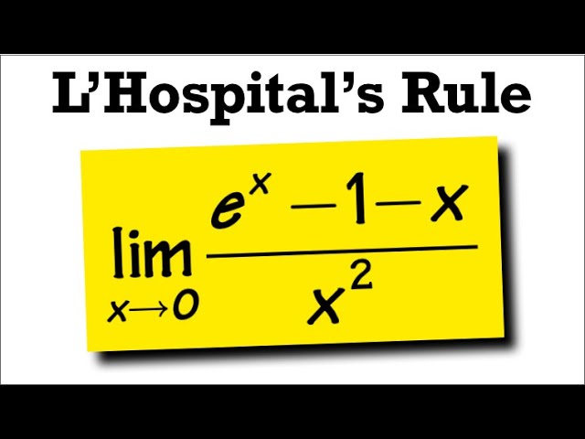 Limit Of E X 1 X X 2 As X Goes To 0 L Hospital S Rule Youtube