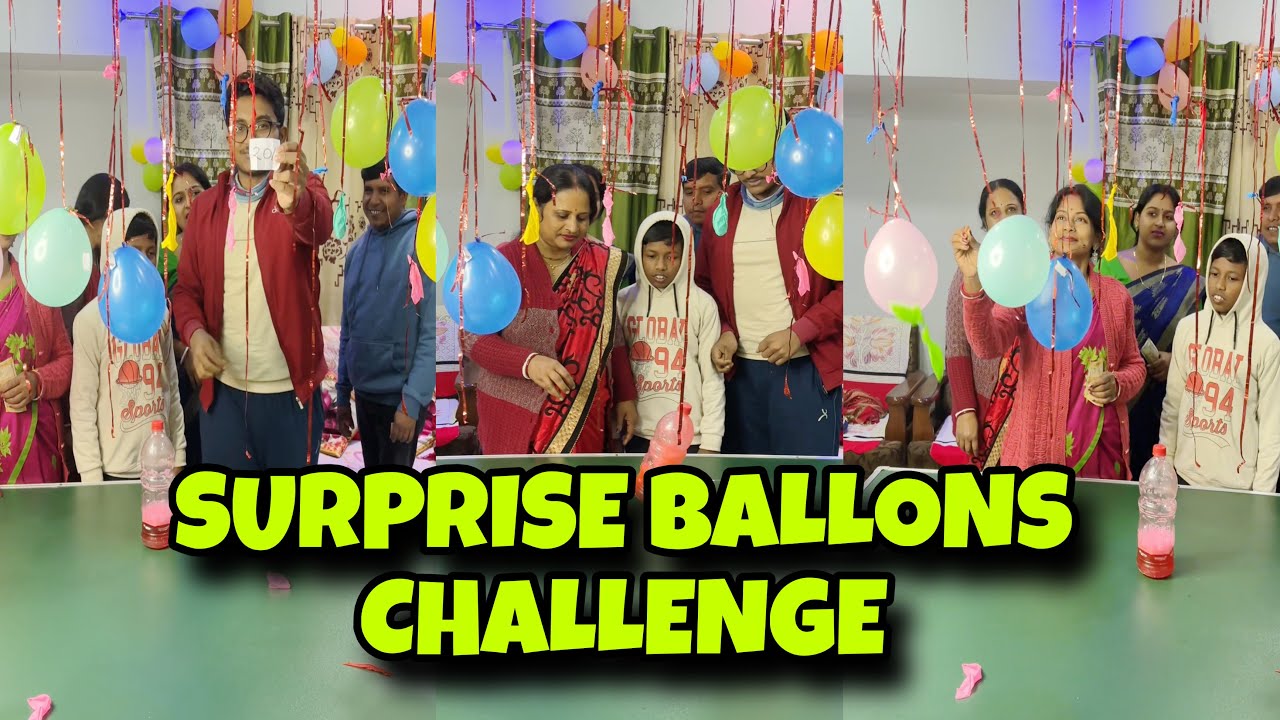 Surprise Balloons Challenge | New Bottle Flip Challenge | S Paul Family Challenges 