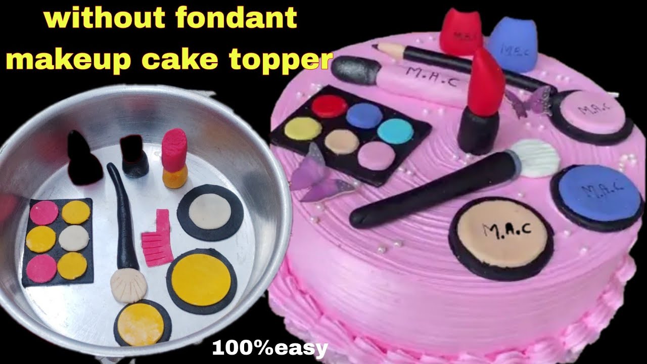 Makeup Cake Topper Without Fondant 100