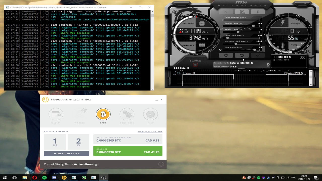 Bitcoin Boost Mining On Nvidia Card Gtx1080 Gtx980ti Hashrate Nicehash Boost - 