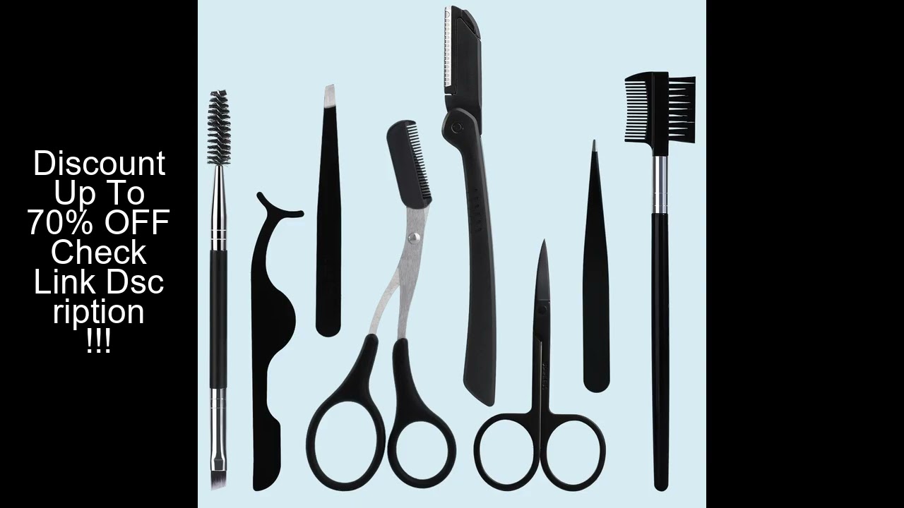 NRCS 8PCS stainless steel precision eyebrow trimming tool set, a set of convenient eyebrow trimming