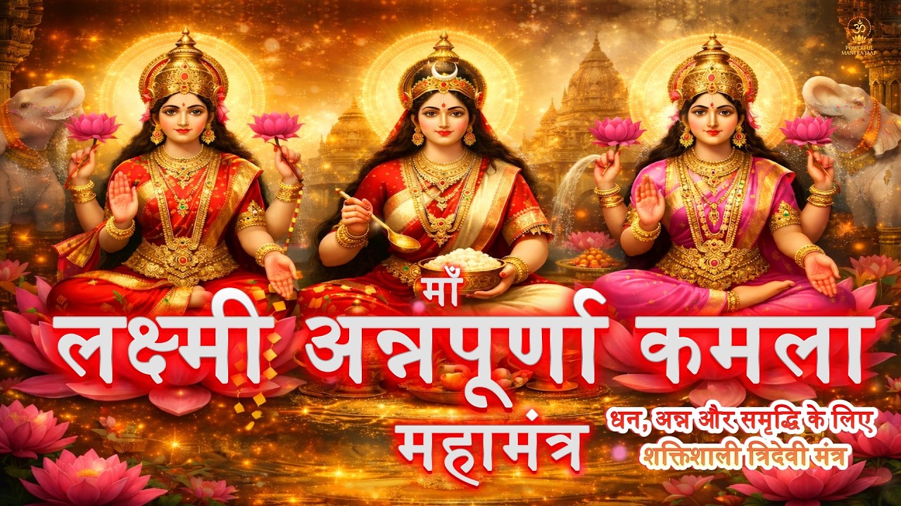 Lakshmi Annapurna Kamala Mantra | 108 Times Divine Jaap | Wealth, Food & Prosperity Blessings