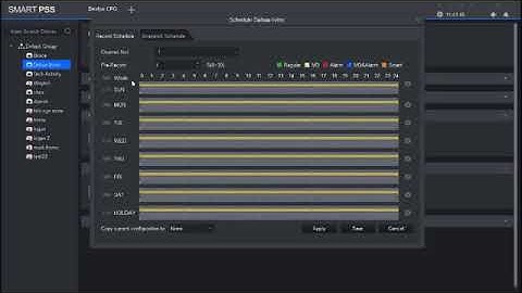 AerialCCTV: How to set the recording schedule using the SmartPSS PC Software