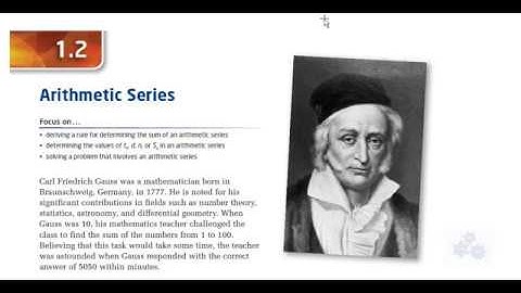 PC 20 1.2 Arithmetic Series