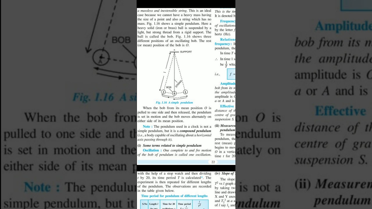 ICSE PHYSICS CLASS 9 Chapter 1 Measurement and experimentation: Simple pendulum