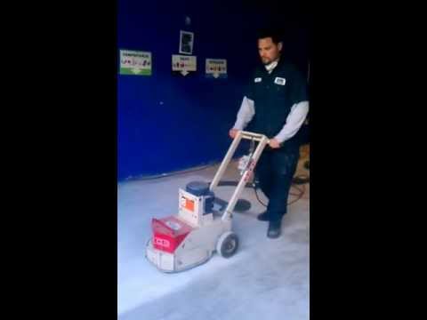 Grinding the top layer of a cement floor