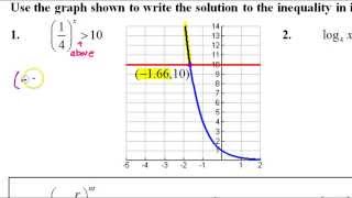 Test C Part 1  #1 and #2   Solving Exponential and Logarithmic Inequalities