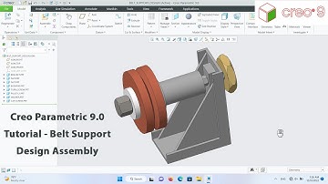 Creo Parametric 9.0 Tutorial - Belt Support Design Assembly #ptc #creoparametric