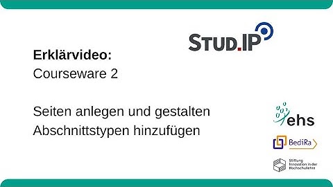 Stud.IP Tutorial: Courseware bearbeiten | Projekt BediRa