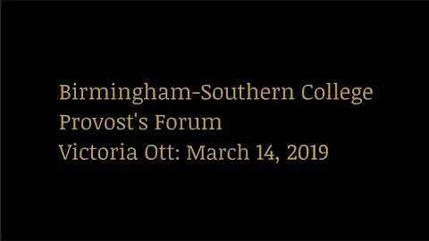 Dr. Victoria Ott's (History) Provost Forum, March ...