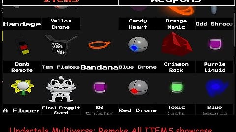 Undertale Multiverse: Remake | All Items + Showcase
