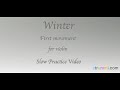 Vivaldi winter 1st movement for violin simplified slow piano accompaniment