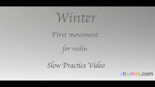 Vivaldi Winter 1st Movement. for Violin, Simplified. Slow Piano Accompaniment.
