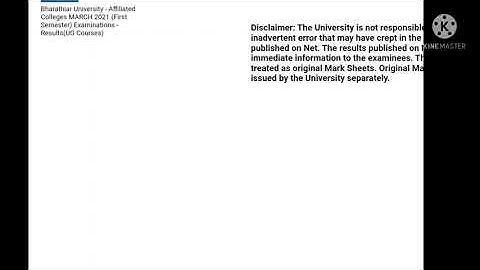Bharathiyar University/ First year UG results out!!!