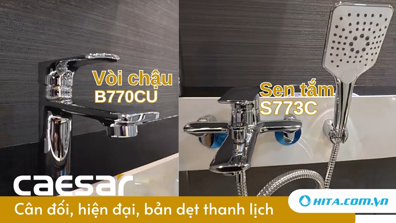 Vòi chậu lavabo nóng lạnh Caesar B770CU