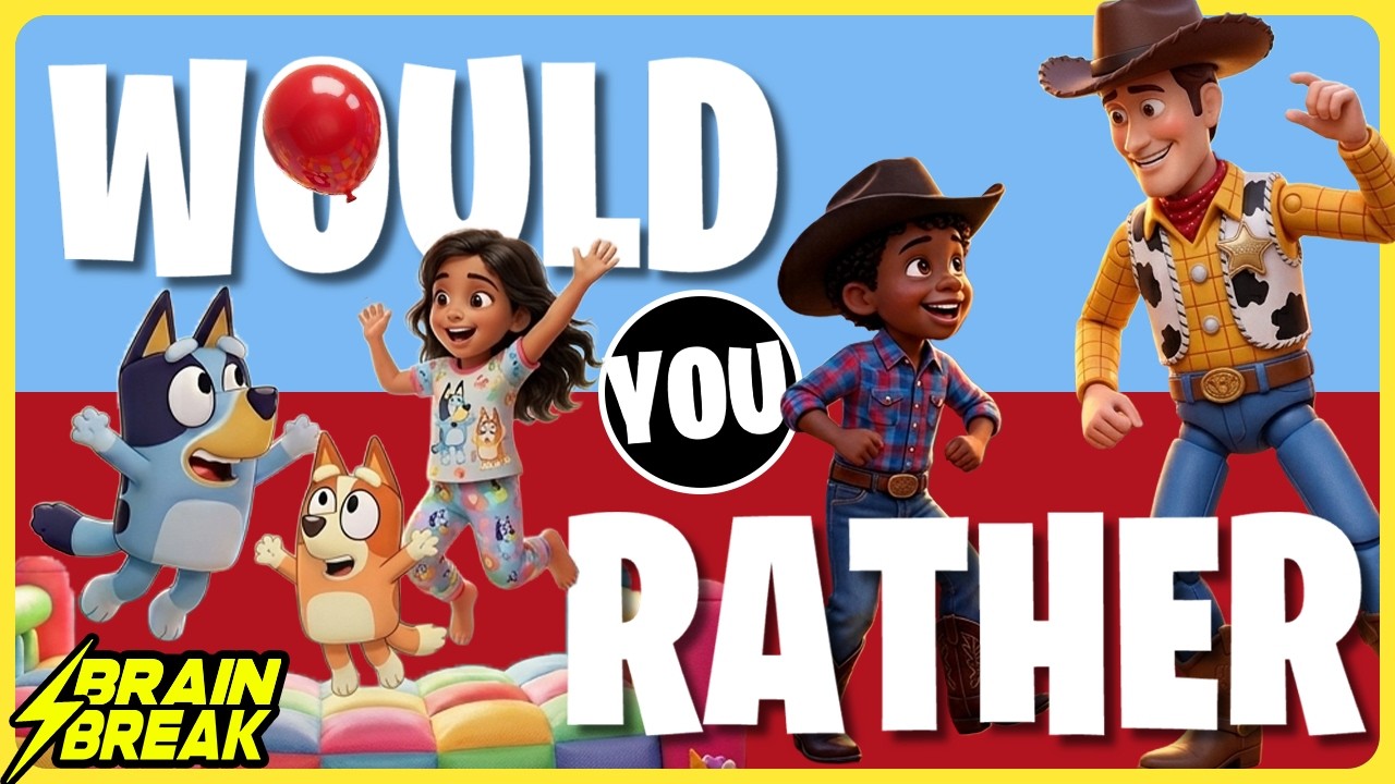 Would You Rather Brain Break ⚡️ Cartoons ⚡️ Freeze Dance ⚡️ This or ...