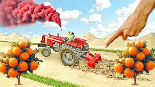 most creative scientific project | mini tractor is plowing for the cultivation of oranges