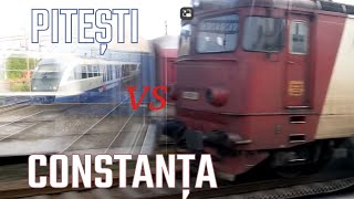 Tenacious train race at departure from Bucharest North train station