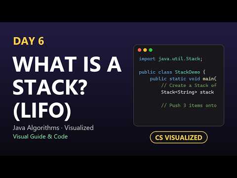 Stack Data Structure in Java (LIFO) | Day 6 DSA Visualized