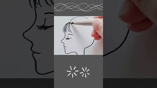 sketsa wajah gadis cantik | tampak samping | Menggambar dengan mudah  #menggambar #shorts